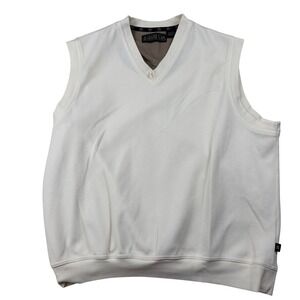 Grand Slam Golf Vest Sleeveless Pullover V-Neck‎ Athletic White L Preppy Tennis